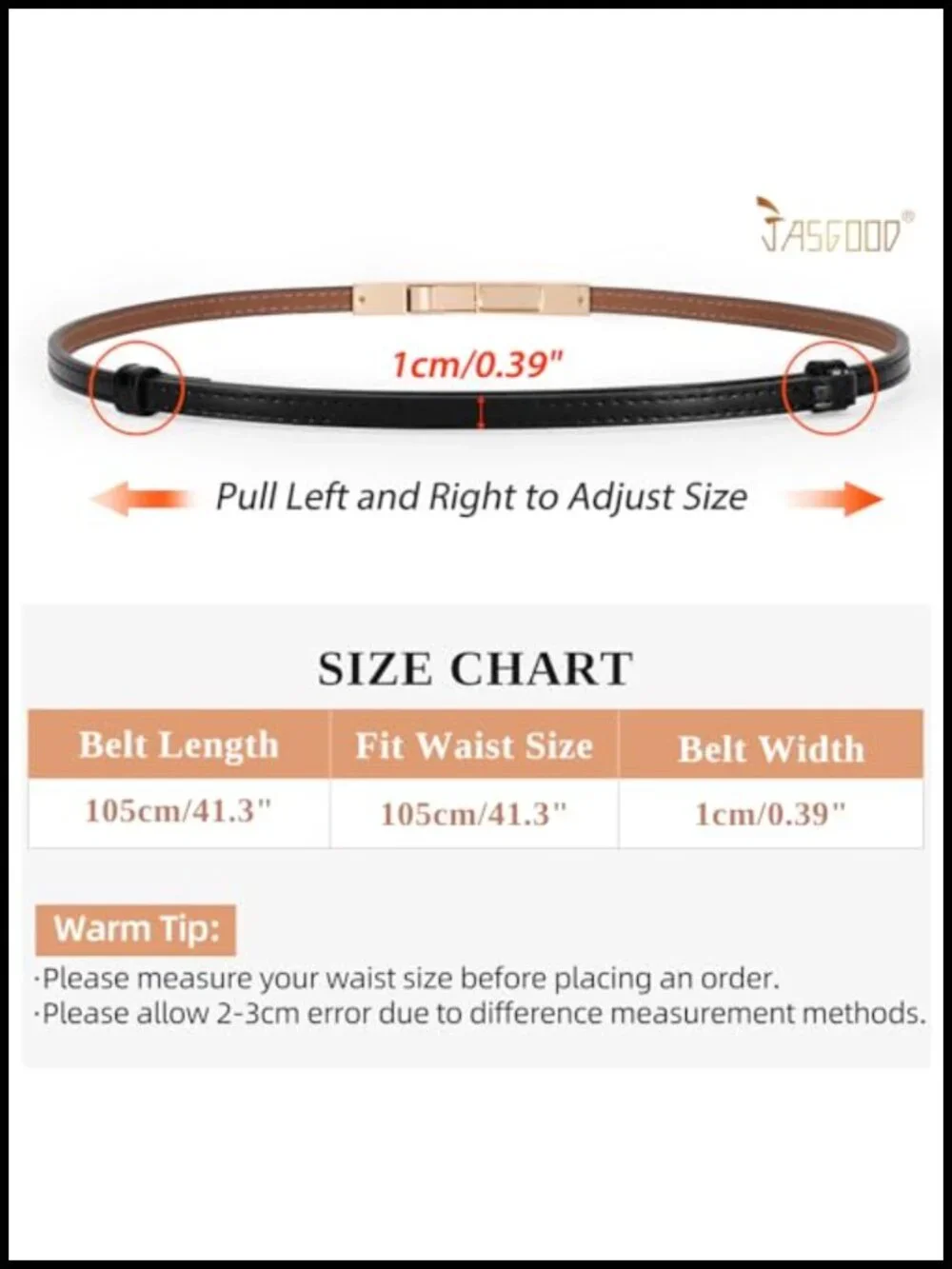 Women's Skinny Leather Patent Belt with Gold Square Interlocking Buckle |